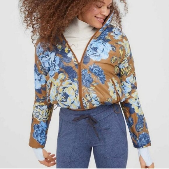 aerie Jackets & Blazers - Offline by Aerie Chillside Bronze Floral Puffer Jacket XXL